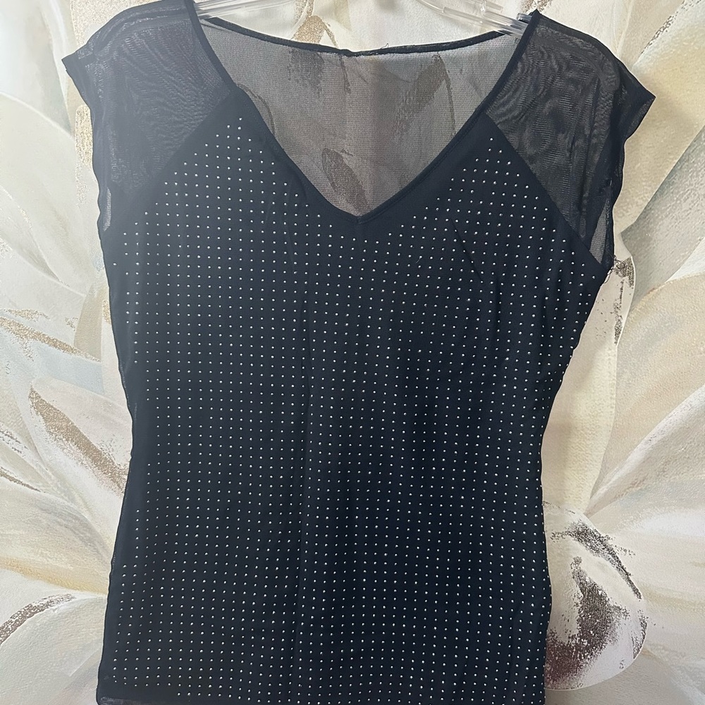 INC Sheer V-Neck Top